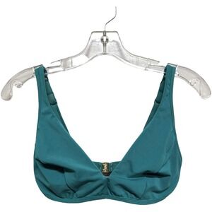Jets Australia by Jessika Allen Blue Green VNeck Size 6 Bikini Top Padded